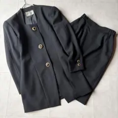 昭和レトロ セットアップ 90s 金ボタン 黒 M ヴィンテージ　バブリー