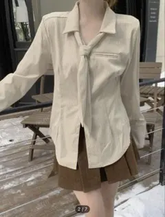 SHEIN シャツ ネクタイ付 Ｍのサムネイル