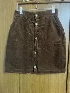 earth music&ecology コーデュロイ　ブラウンタイトスカート M
