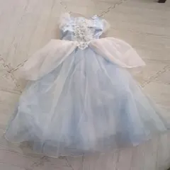 プリンセス　シンデレラ風　水色のレース刺繍ドレス　発表会　ハロウィン