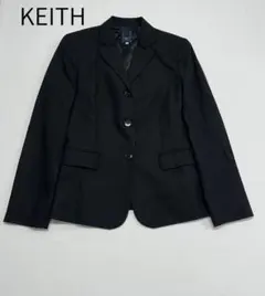 KEITH キース テーラードジャケット 38 黒 ウール100% 3ボタンのサムネイル