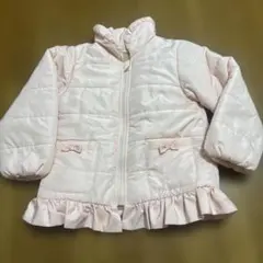 ピンク 中綿コート フリル付き110cm