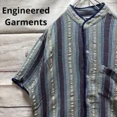 Engineered Garments ストライプ柄 スタンドカラーシャツ 半袖のサムネイル