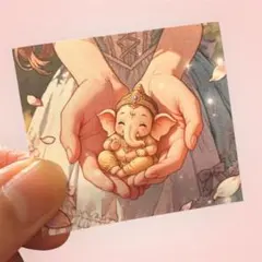シール5枚 手のひらガネーシャ観音様大仏様かぐや姫一寸法師
