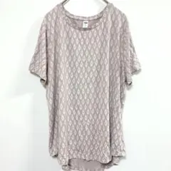 OLD NAVY LUXE レーヨンTシャツ L ピンク イカット 総柄 希少
