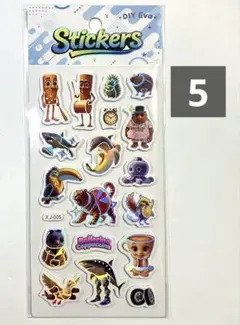 5. イタリアンブレインロット　3D キラキラ　スポンジシール　1枚