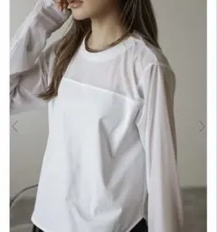 BONJOUR SAGAN チュール切り替えロングスリーブTシャツ
