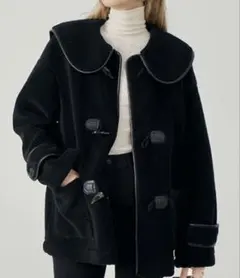 DESIGNERPLUS ブラックシャルムミンクファーノーカラージャケット 