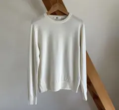 UNIQLO メリノクルーネックセーター/ホワイト