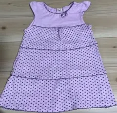 HUSHUSH 紫 水玉 ノースリーブワンピース 120cm