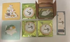 夏目友人帳　カフェ　缶バッジ　コースター　特典　　ノーブルアート　ニャンコ先生