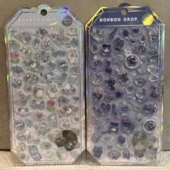 【正規品】ボンボンドロップシール　シャーベット　2点セット　よるねこ　みずいろ