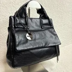 nouerヌエール　ハンドバッグ　エコレザー　ブラック　黒　ヤマダヤ