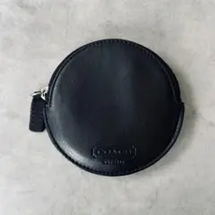 OLD COACH All Leather Round Coin Case