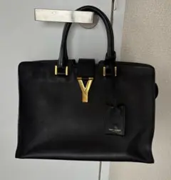 【SAINT LAURENT】ブラック レザーハンドバッグ / ゴールド金具のサムネイル