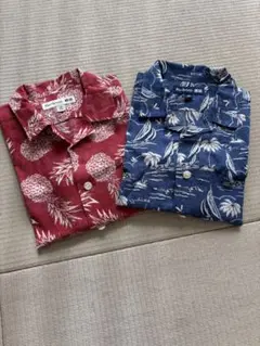 UNIQLO アロハシャツ　110㎝　半袖　赤　青