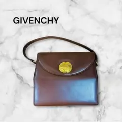 希少✨GIVENCHY ボックス型ハンドバッグ ブラウン ゴールドモチーフ 美品