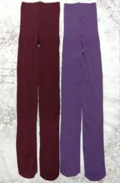 M-Lサイズ タイツ 2色セット ワインレッド パープル