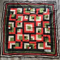 GIVENCHY 幾何学模様 大判スカーフ 78×78 シルク ヴィンテージ