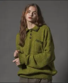 CIVVY Stiched Knit Polo Top ニットポロトップスのサムネイル