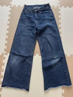 ダークブルーワイドレッグデニム