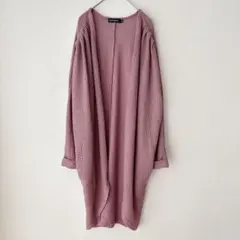 美品 MEROKEETY カーディガン ロングカーデ ワッフル編み L ピンク