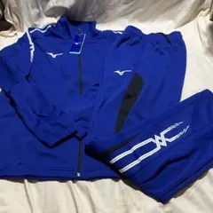 Mizunoブルー ジャージ上下セットアップ 青トラックジャケットXL吸収速乾