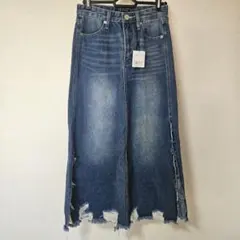 INGNI ダメージデニムロングスカート M ブルー 新品タグ付き