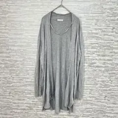 アーヴェヴェ　スタンダード✨　カーディガン Lサイズ グレー 羽織り　ロング