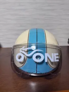 【新品】リード工業　O-ONE ヘルメット　アイボリー×ブルーのサムネイル