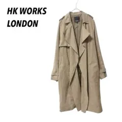 【エイチケーワークスロンドン】トレンチコート　バックスリット　スエード風