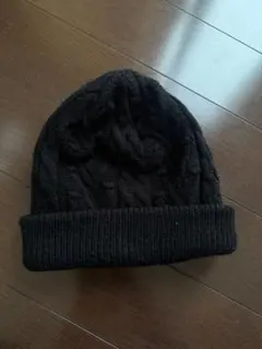 FieldCore 黒 ケーブル編み ニット帽