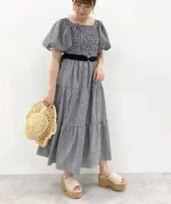 ナイスクラップ ギンガムチェックワンピース