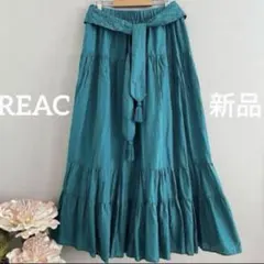 REAC ロング丈 スカート フレアー コットン マキシ ベルト 刺繍 インド綿のサムネイル