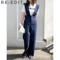 Re:EDIT リサイクルデニムオールインワン　オーバーオール　サロペット