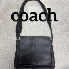 COACH コーチ レザー ショルダーバッグ ブラック