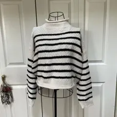 GRL ストライプ タートルネック ニットセーター