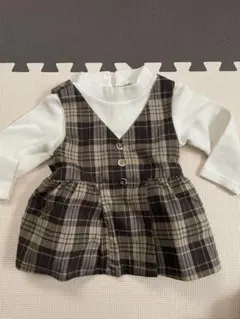 petit main チェック柄 長袖カットソー 90cm