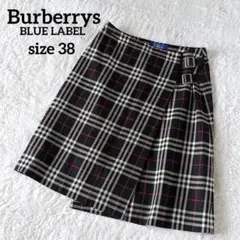 美品✨バーバリーズブルーレーベル ベルトノバチェック ラップ巻きスカート 38のサムネイル