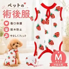 M 術後服 犬 猫 ペット 術後ウェア エリザベスカラー 傷口保護 避妊 去勢