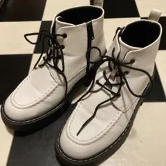 ホワイト ブーツ 厚底