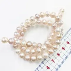 【現品限り】p247淡水パール バロック セミラウンド ミックスカラー1連