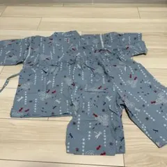 ミキハウス 水色 金魚トンボ柄 甚平 140上下セット