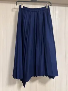 INDIVI イレギュラープリーツスカート　ロイヤルブルー　36