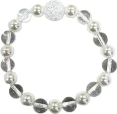 シェルパールと水晶（クリスタル）のブレスレット