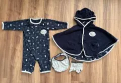 コムサイズム　動物柄ロンパース・ポンチョセット 70-80cm