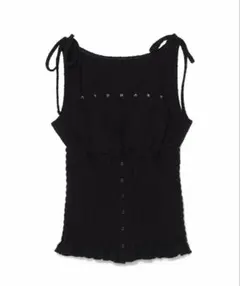andmary Lana ribbon tops black - メルカリ