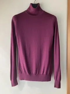 JOHN SMEDLEY ウール 30G タートルネックニット ボルドー S