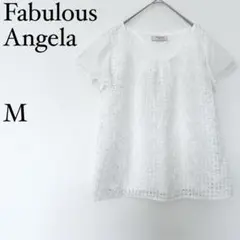 ファビュラスアンジェラ レースブラウス M 白 半袖 シフォン フェミニン 上品のサムネイル