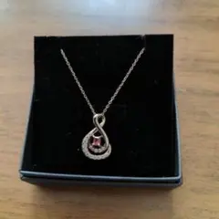 プラチナシルバーピンクトルマリンネックレス